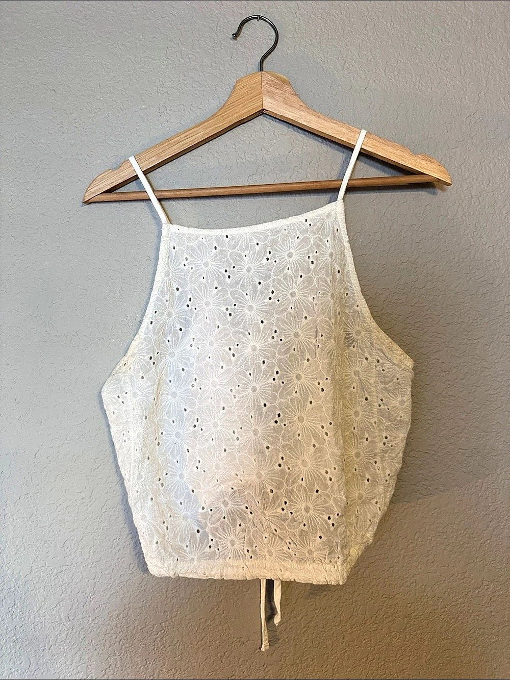 Brandy Melville Eyelet Tie-Back Tank